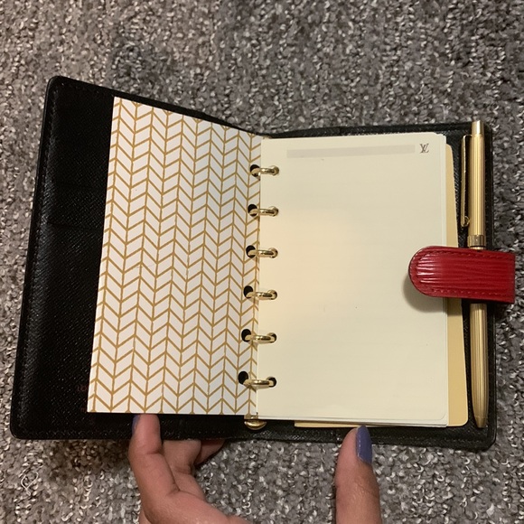 Louis Vuitton Authentic PM Agenda with 5 LV inserts & address book+ Golden Pen! - Picture 4 of 16